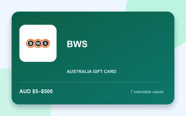 BWS Gift Card — Australia - Australian gift card product image