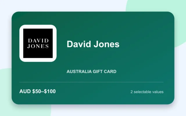 David Jones Gift Card — Australia - Australian gift card product image