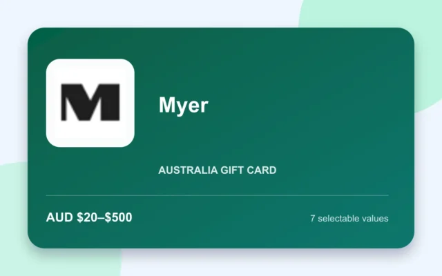 Myer Gift Card — Australia - Australian gift card product image