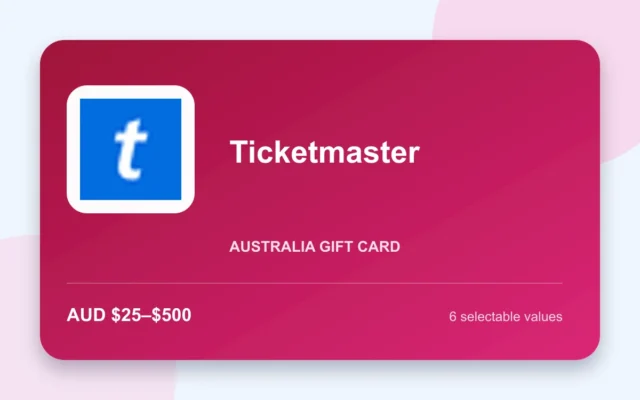 Ticketmaster Gift Card — Australia - Australian gift card product image