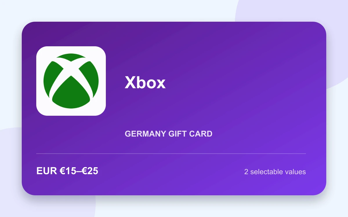Xbox Gift Card — Germany product image Xbox Gift Card — Germany gift card product image
