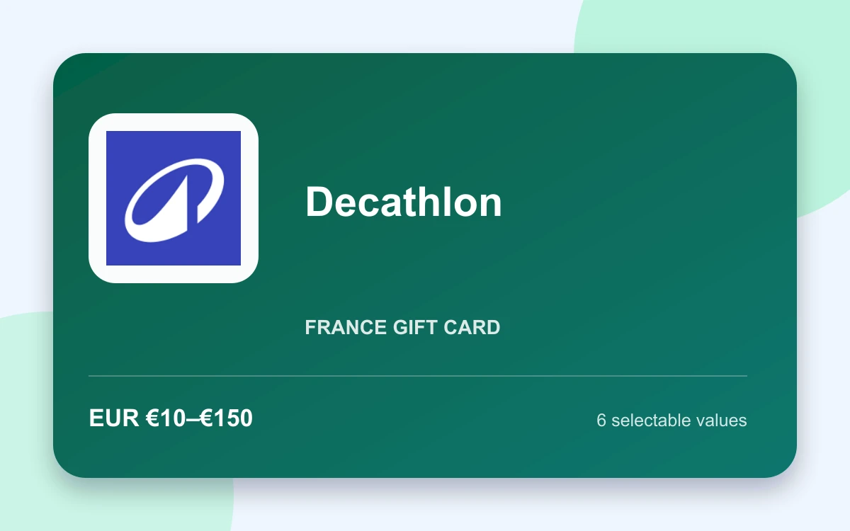 Decathlon Gift Card — France product image Decathlon Gift Card — France gift card product image