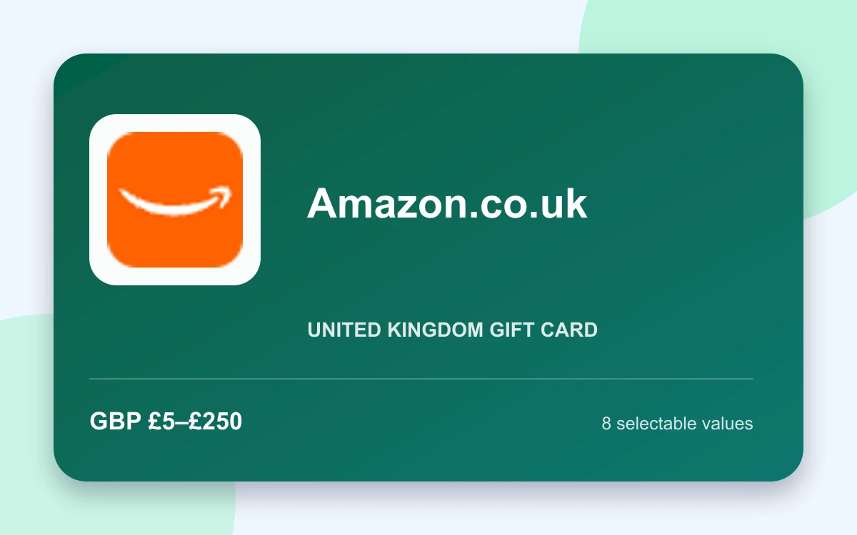 Amazon.co.uk Gift Card — United Kingdom product image Amazon.co.uk Gift Card — United Kingdom - United Kingdom gift card product image
