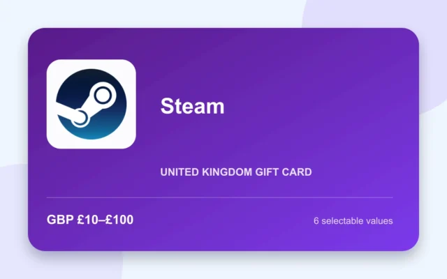 Steam Gift Card — United Kingdom - United Kingdom gift card product image