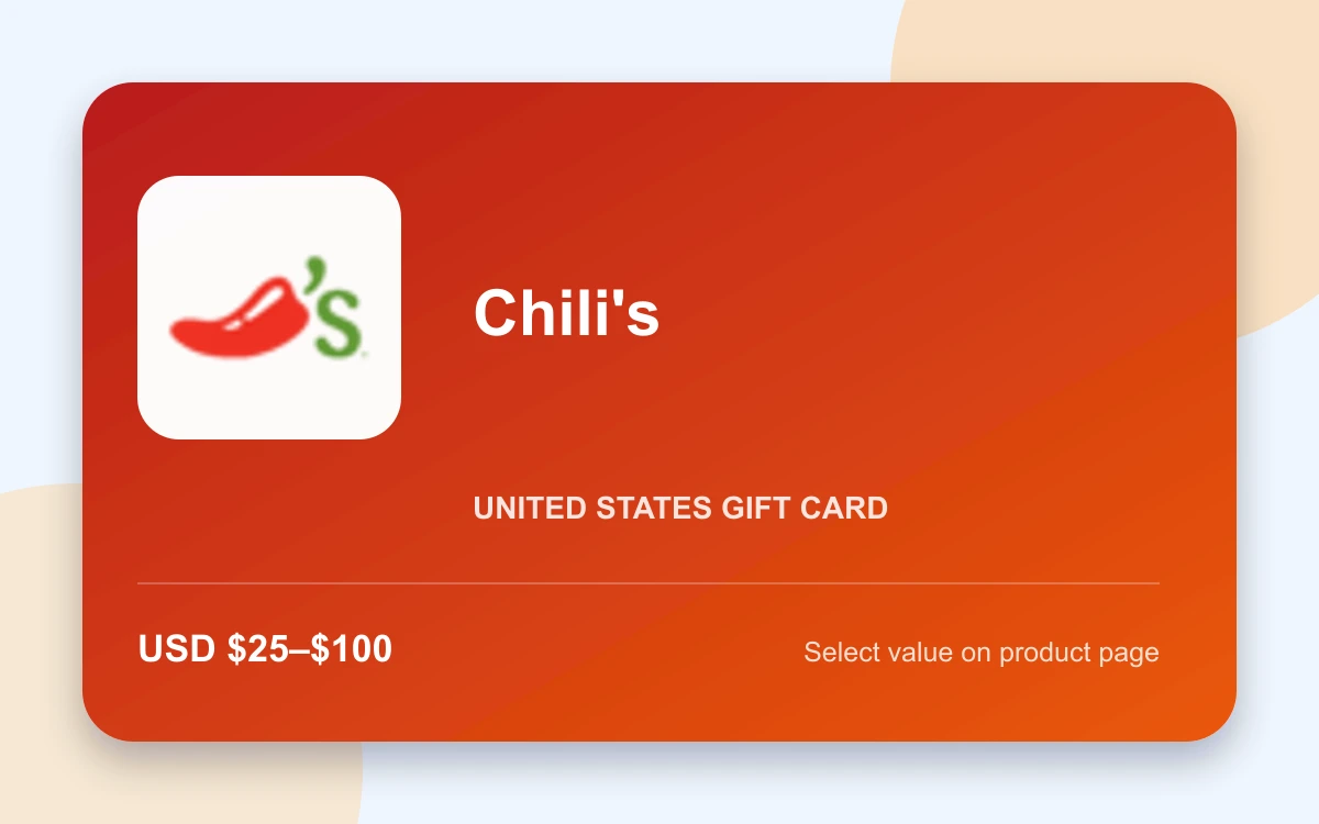 Chili's Gift Card product image Chili's Gift Card — U.S. gift card product image