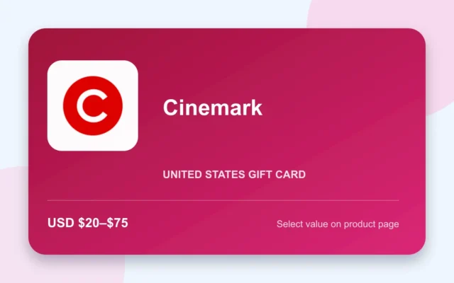 Cinemark Gift Card — U.S. gift card product image
