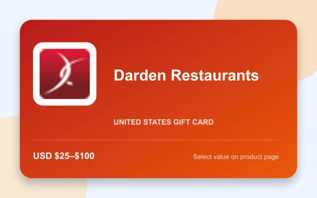 Darden Restaurants Gift Card — U.S. gift card product image