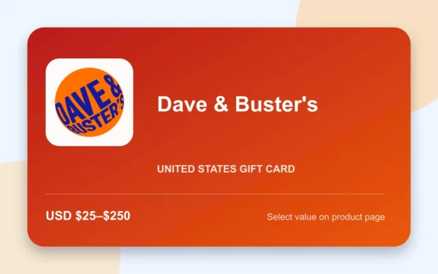 Dave & Buster's Gift Card — U.S. gift card product image