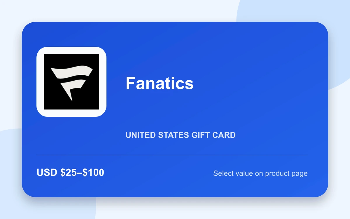 Fanatics Gift Card product image Fanatics Gift Card — U.S. gift card product image