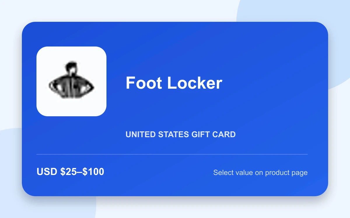 Foot Locker Gift Card product image Foot Locker Gift Card — U.S. gift card product image