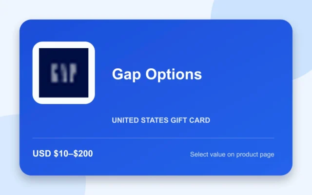 Gap Options GiftCard — U.S. gift card product image