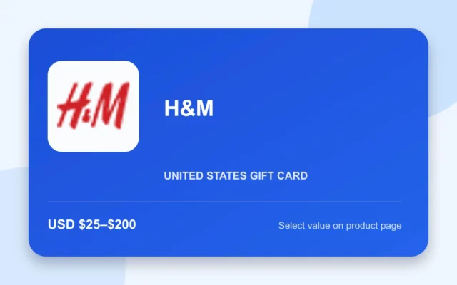 H&M Gift Card — U.S. gift card product image