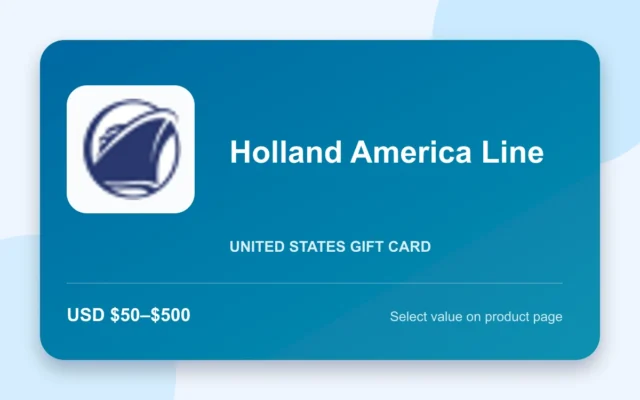 Holland America Line Gift Card — U.S. gift card product image