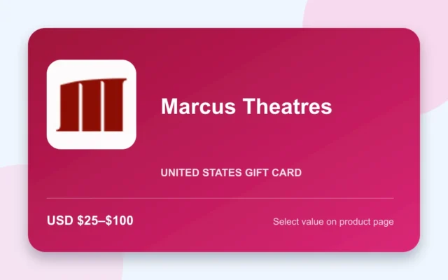Marcus Theatres Gift Card — U.S. gift card product image