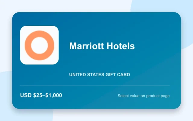 Marriott Hotels Gift Card — U.S. gift card product image