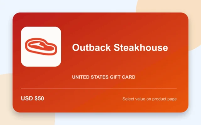Outback Steakhouse Gift Card — U.S. gift card product image
