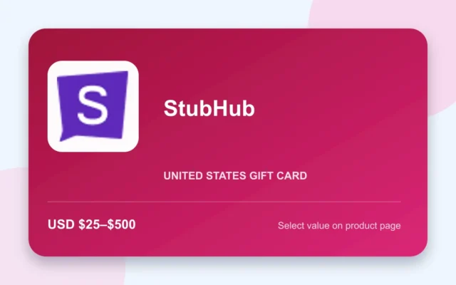 StubHub Gift Card — U.S. gift card product image